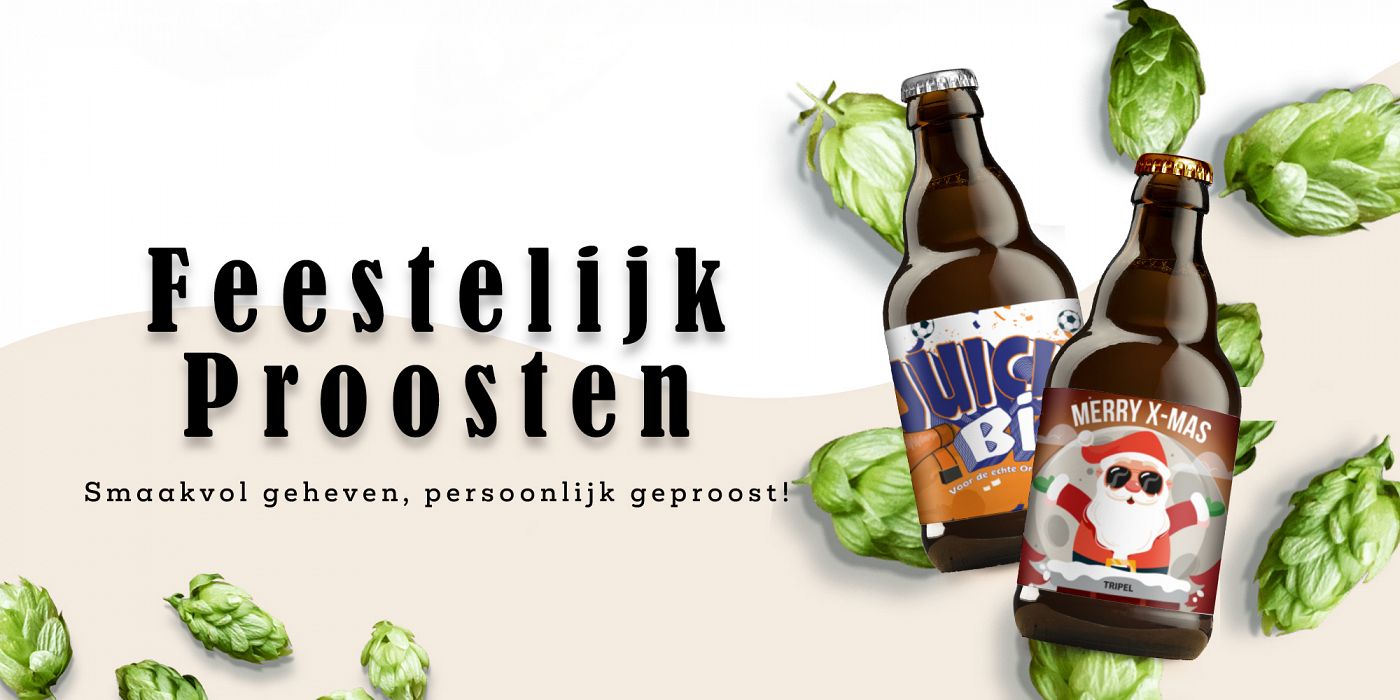 Feestelijk proosten gepersonaliseerd bier