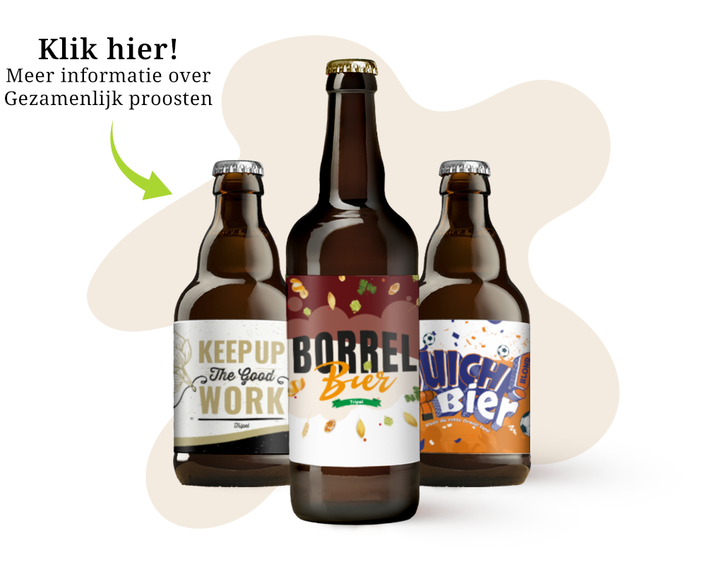 Gezamenlijk proosten gepersonaliseerd bier