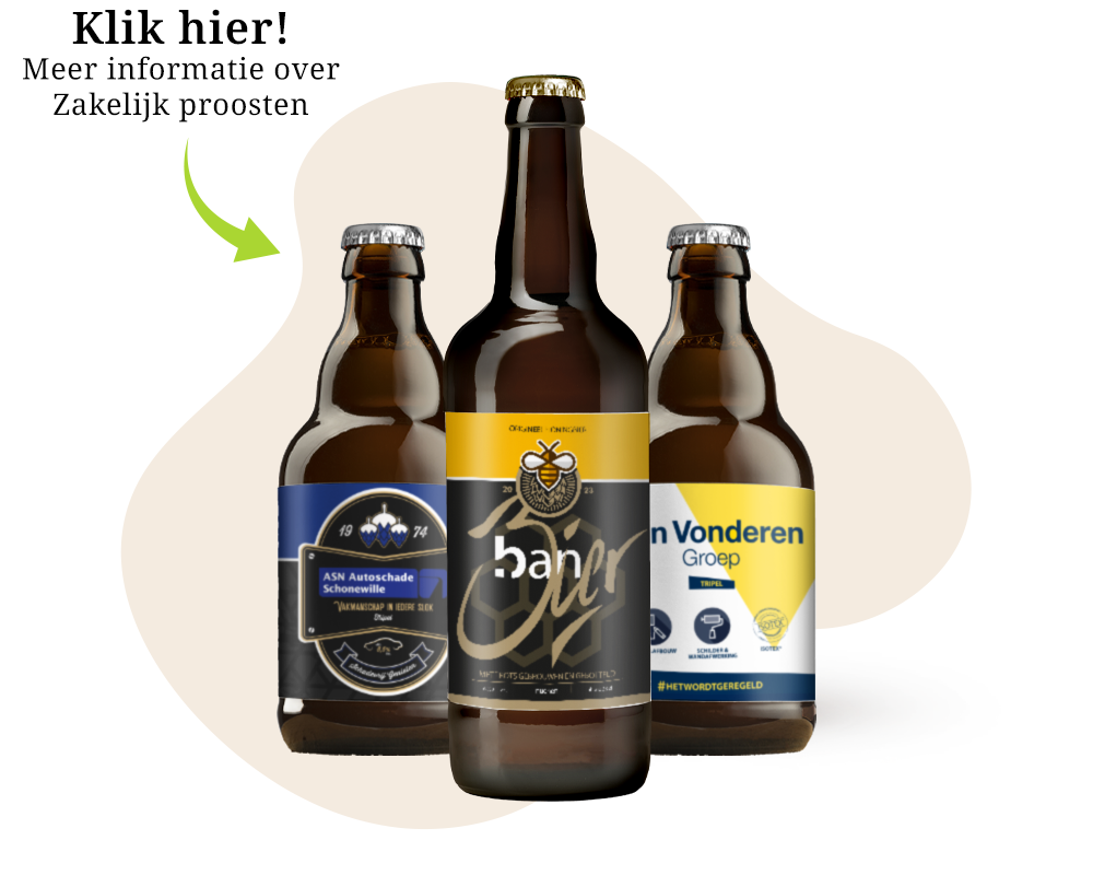 Zakelijk proosten gepersonaliseerd bier