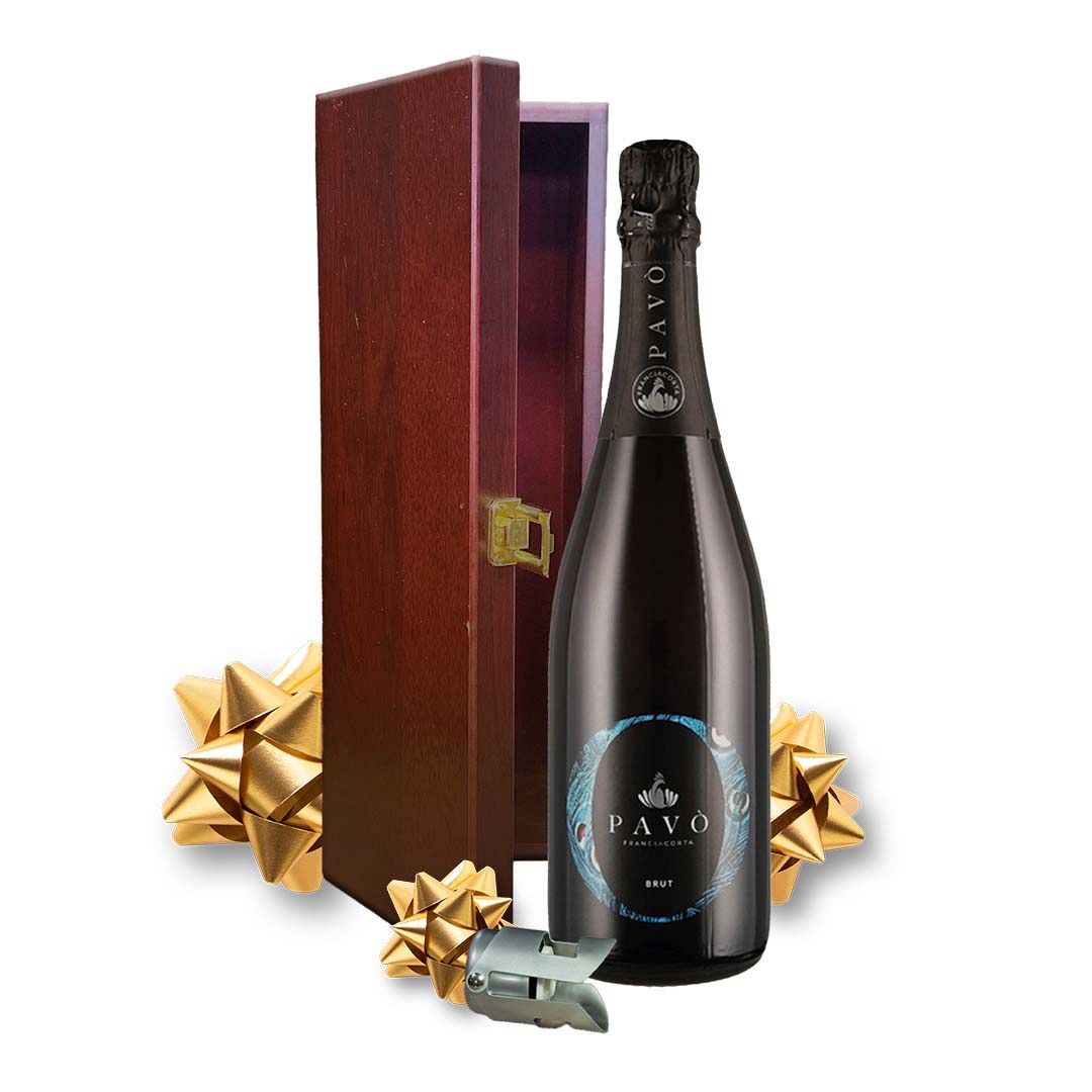 champagne pavo met luxe bordeaux wijnkist
